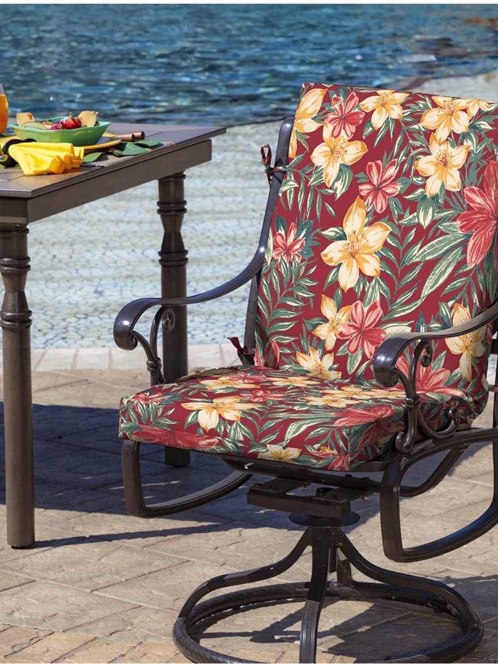 Arden Outdoor Midback Chair Cushion, 18 x 16.5, Rain-Proof, Fade Resistant 16...